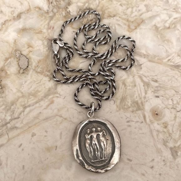 Pyrrha Three Graces Sterling Silver Talisman Necklace - Picture 3 of 10